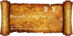 Marusák Márk névjegykártya